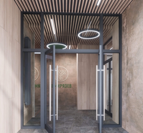 Холл с дизайнерским оформлением